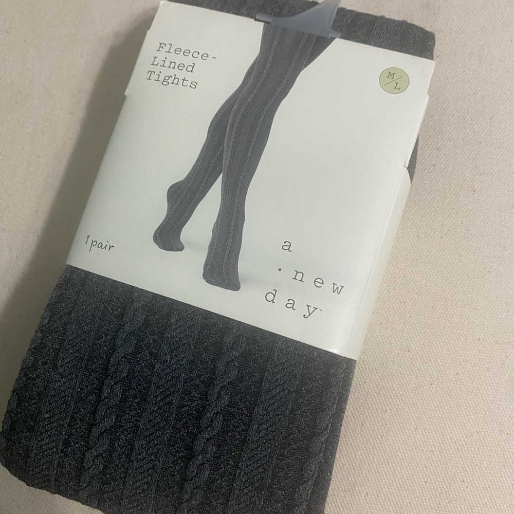 A New Day Fleece-Lined Tights - Dark Gray